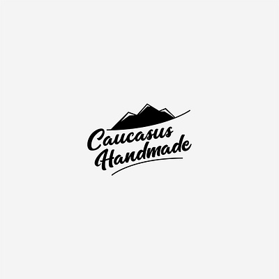 caucasus handmade branding design flat illustration logo typography vector