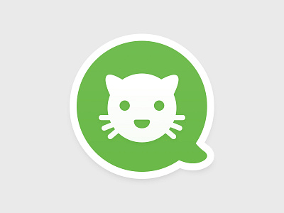App Icon for android messenger [WIP] android app bubble cat chat green icon kitten material messenger