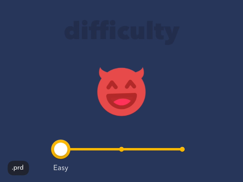 Difficulty [Principle Freebie] animation devil difficulty freebie game happy interaction prd principle slider