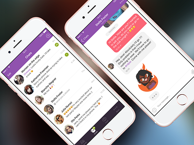 Wommie's Chats — [iOS App] bubble chat comment ios iphone like message sticker ui ux woman women