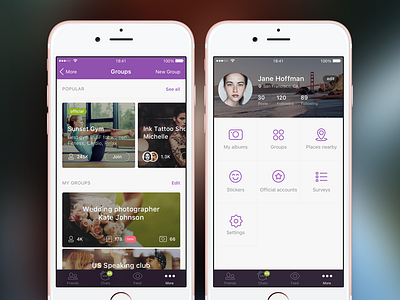 Screens – Wommie [iOS App] app cover group ios mobile more profile social ui ux women