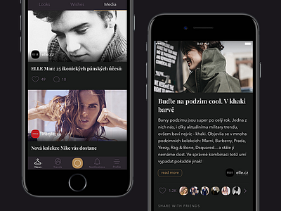 Stylisto — Media feed [iOS app] app article elle fashion ios iphone media mobile style ui ux