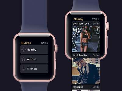 Stylisto — Watch App [watchOS app] apple fashion inspiration nearby style ui ux watch wish