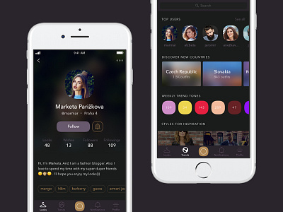 Stylisto — Profile & Trends Screens [iOS App]