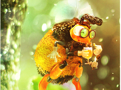 bee2020 bee character honey honeybee illustration photoshop