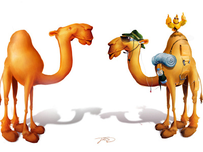 Tow Camel camel character game art