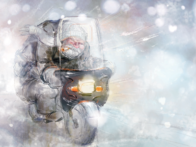 200 character concept game art illustration motorbike oldman snow day tehran