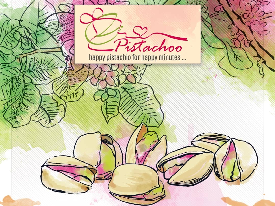 pistachoo box box design illustration pistachio water color پسته