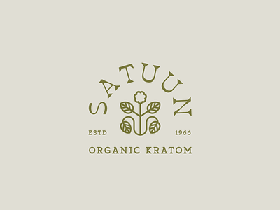 Satuun Organic Kratom adobe illustrator branding design illustration logo monoline typography