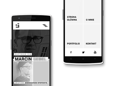 Journalist / UI client homepage interface journalist menu minimal mobile ui web design