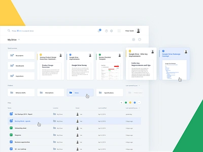 Google Drive Redesign Concept dashboard google drive interface minimalistic product design redesign ui ux web app web design