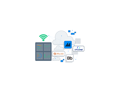 SecurEdge Networks - Cloud Integration design icons illustration logo