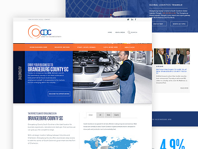 Orangeburg County Development Commission Redesign economic development icons responsive ui design web design