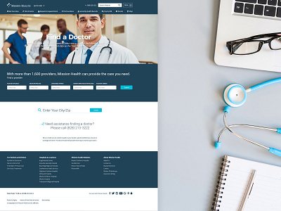 Mission Health doctors find a doctor find a provider health hospital responsive design ui ux web design