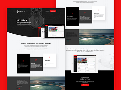 Helideck Management Software Marketing Page responsive design web design
