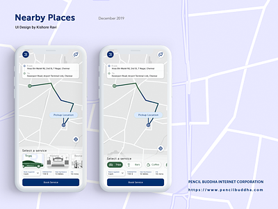 Taxi Booking & Map Mobile App User Interface