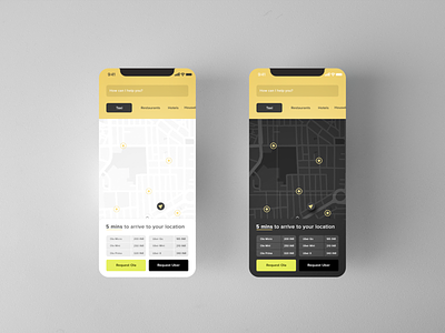 Nearby Locations and Services Map App UI android app color daily design designer designers inspiration ios location map mobile navigation ui user experience user inteface user interaction ux vector yellow