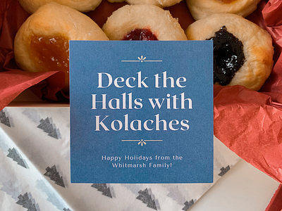 'Tis The Season - Holiday Cards w/ Kolaches! baked goods card christmas holiday holiday card packaging pastries print