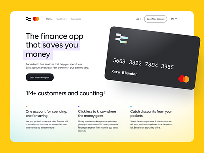 Finance Web Design banking banking app credit card finance finance website fintech graphic design hero section landing page payments ui website