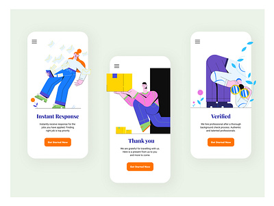 Job Finding App - Onboarding app design figma illustration minimal mobile mobile app design onboarding ui