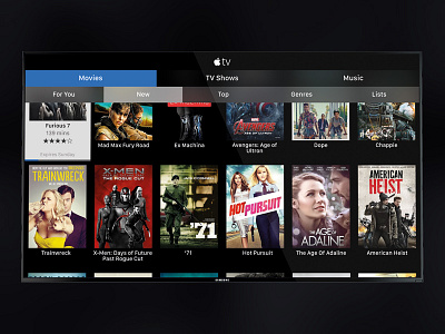 UI Concept | tvOS - Menu apple concept movies tv