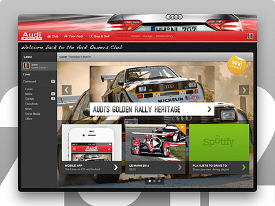 Magazine Concept - Audi Owners Club - 2012 audi concept forum ui ux website