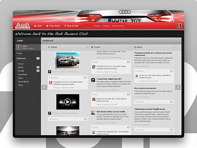 Dashboard Concept - Audi Owners Club - 2012 audi concept forum ui ux website