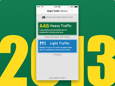 Traffic App Concept - 2013 app apple ios journey road traffic ui ux