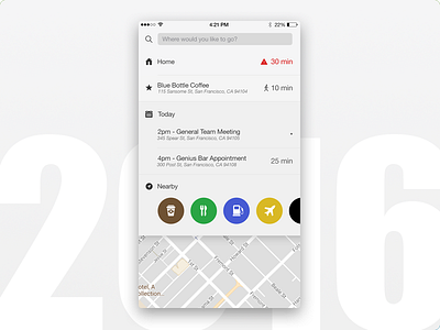 AtoB Concept - 2016 app apple ios journey maps nearby traffic travel ui ux