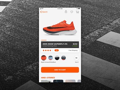 Product Detail Concept app ecommerce ios nike