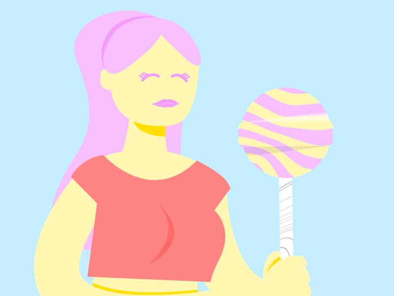 Lollipop animation candy girl lips lollipop sweet tongue
