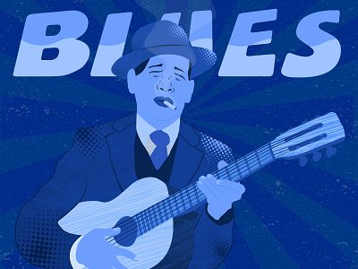 Blues blues guitar illustration illustrator musician vector
