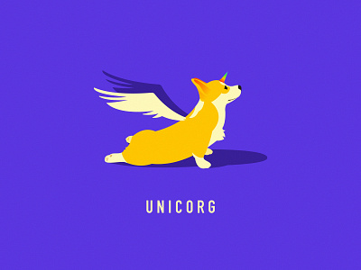 The Unicorg corgi crypto dog doge horn illustration illustrator puppy rainbow unicorn vector wings