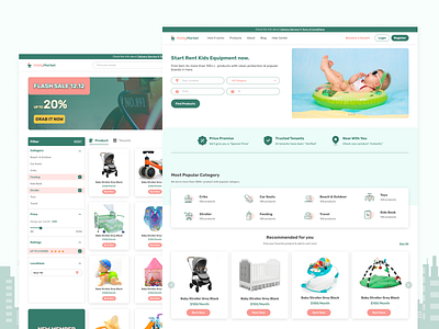 Kiddy Market - Web Applications branding illustration minimal productdesign ui ux web webdesign