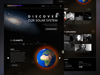"SPACE" UX/UI design idea for web-encyclopedia design ui ux web website