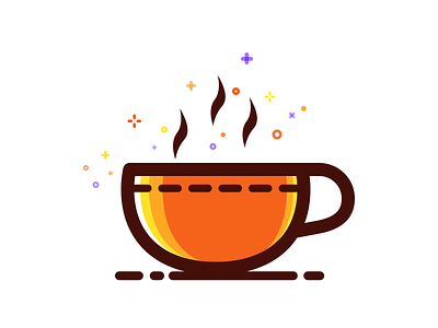 A Cup Of Warm Coffee~ coffee colors design icon illustration logo mbe mbe style stars ui warm warmth