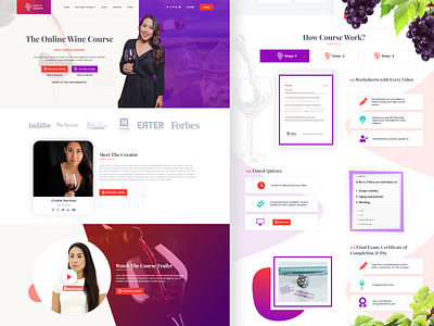 The Online Wine Course | Landing Page best designer brand design branding course design icon illustrator landing page ui user experience user interface ux web website website design wine xd