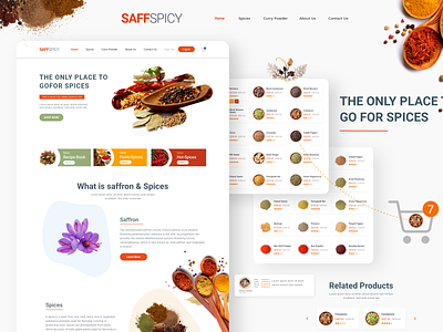 Landing page for Staff Spicy Store best designer brand design branding ecommerce full website recipes saffron shop spices ui ux web website website design