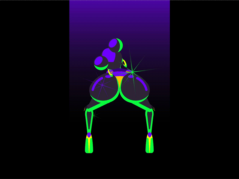 Twerking animation butt dance illustration illustration neon light sexy twerk