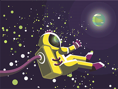 The end of the World animation apocalypse astronaut earth explosion illustration nuclear space star universe