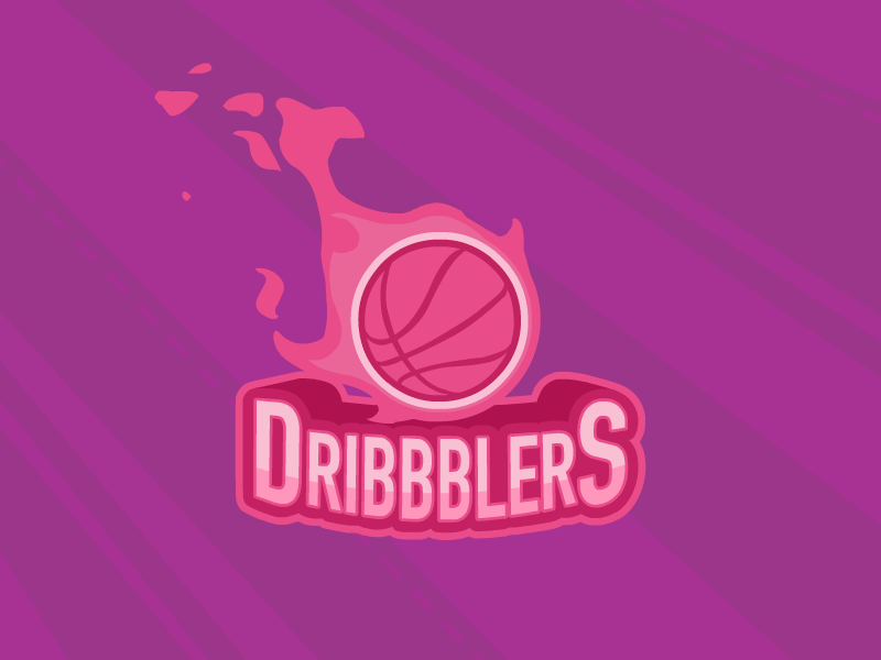 Go Dribbblers! 2d animation basketball debut fire flat gif logo loop motion sports