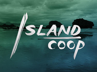 Island Coop Logo branding calligraphy identity island lettering logo nature photography typography