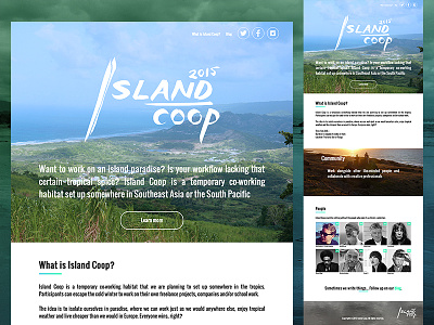 Island Coop Site branding flat identity island photography ui web website