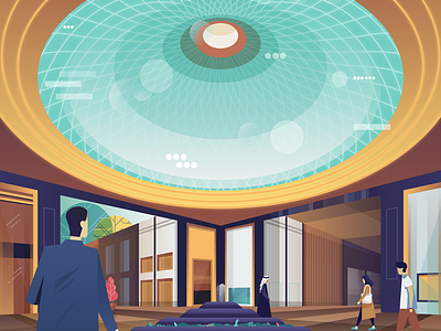 The Prestige architecture buidlings illustration interior interior design kuwait mall shopping vector