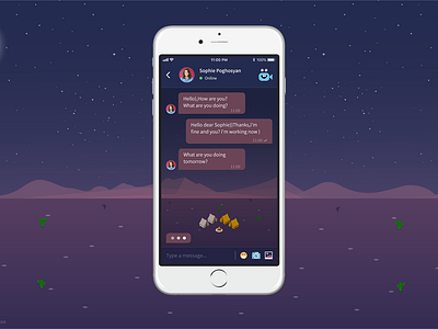 Nigh Mode Chat chat chat design concept design fantasy message messanger night chat night mode chat ui ux