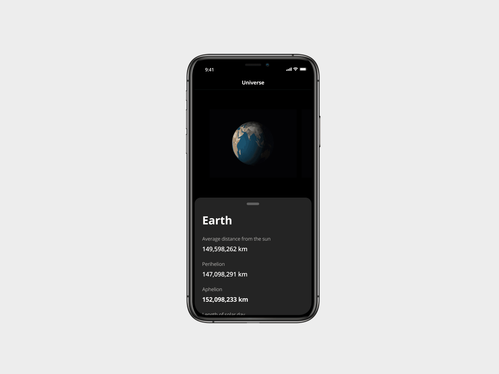 Universe v 1.0 - Mobile Application Design