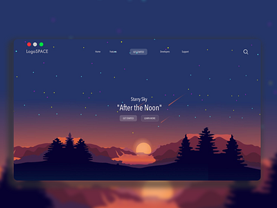 Starry Sky animation design flat ui web webdesign website