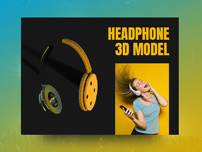 Headphone 3d Model 3d animation 3d art 3d model 3d product modeling animation design illustration maya maya 2018 typography vector