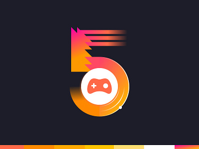 5th Anniversary Logo Design app branding design identity logo omletarcade