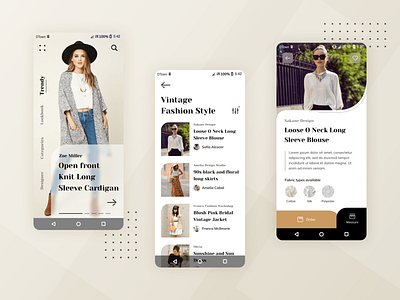 Fashion app app design ui